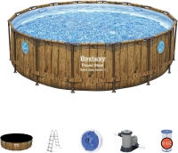 56725 - BESTWAY PISCINA FUORITERRA SWIM VISTA 488X122 ESTETICA LEGNO
