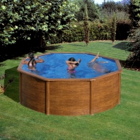 GRE PISCINA FUORITERRA PACIFIC 240x120 cm ESTETICA LEGNO IN ACCIAIO FILTRO SABBIA E ACCESSORI cod. KIT240W