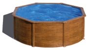 KIT350WQGRE GRE PISCINA FUORITERRA 350x120 cm IN ACCIAIO SIMILEGNO POMPA FILTRO AQUALOON