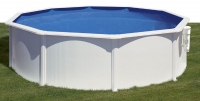 GRE PISCINA FUORITERRA BORA BORA 460x120 cm IN ACCIAIO BIANCO CON FILTRO CARTUCCIA cod. KITPR453